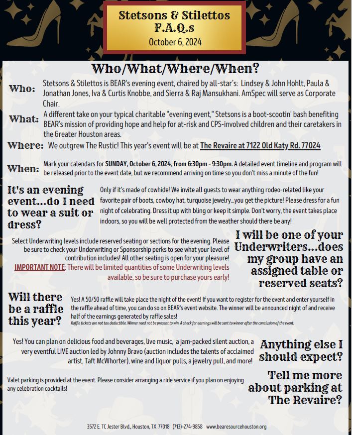 TRLP Supporting BEAR: Stetsons & Stilettos