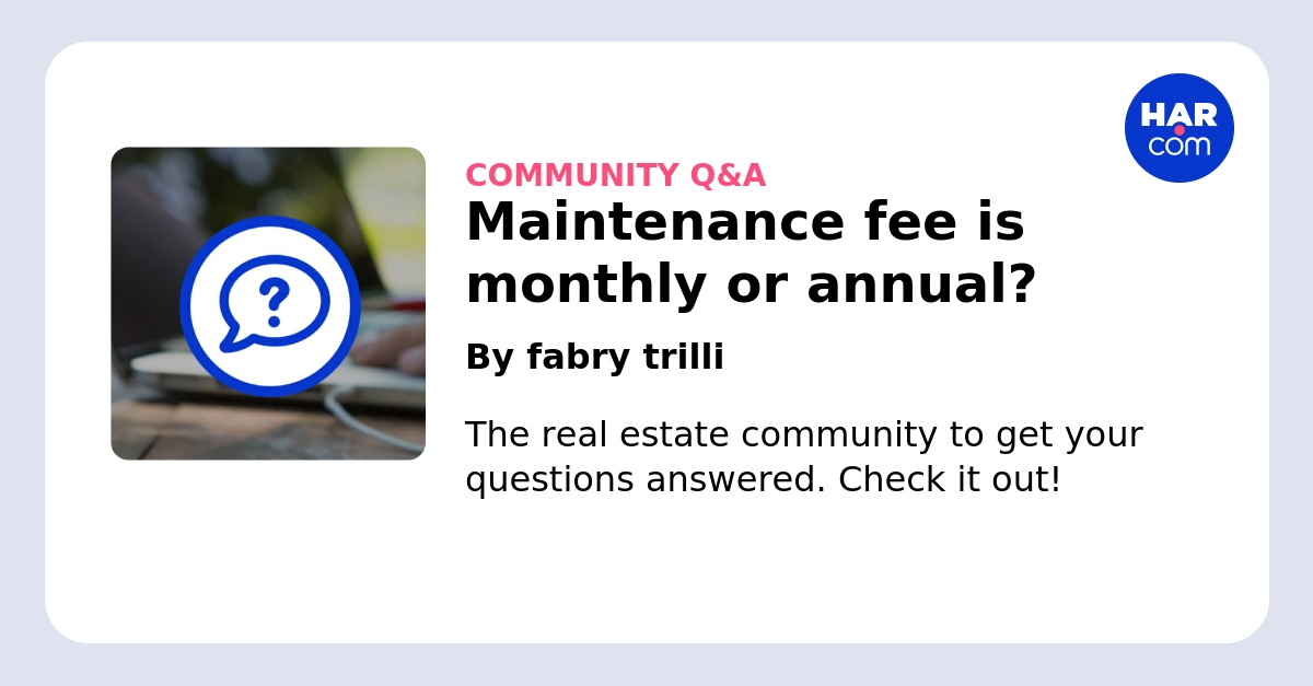 What is annual maintenance fee?