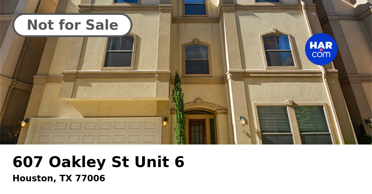 607 Oakley St Unit 6, HOUSTON, TX 77006 