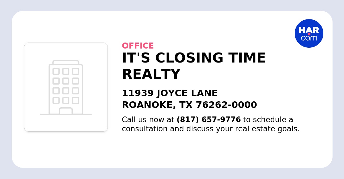 IT'S CLOSING TIME REALTY 