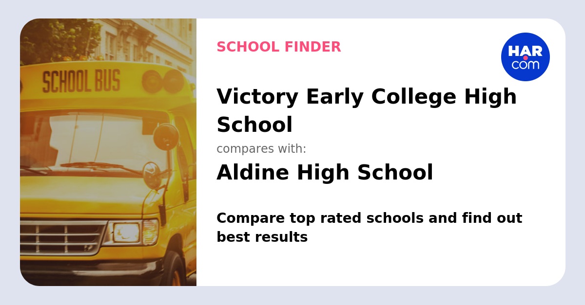 Victory Early College High School Earns National, State and Houston-area  Rankings From U.S. News Best High School Report – Aldine ISD